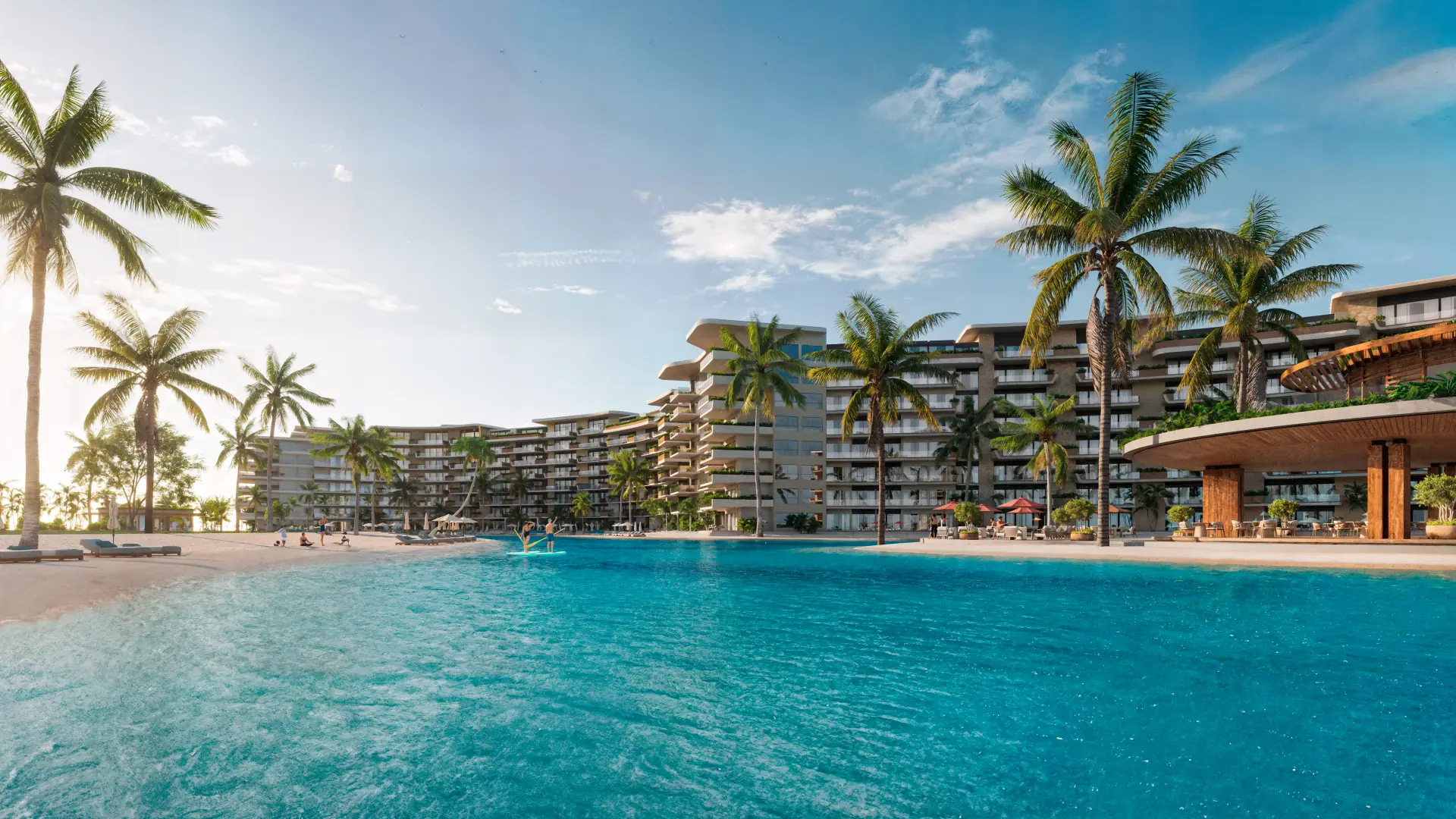 Beachfront terrace